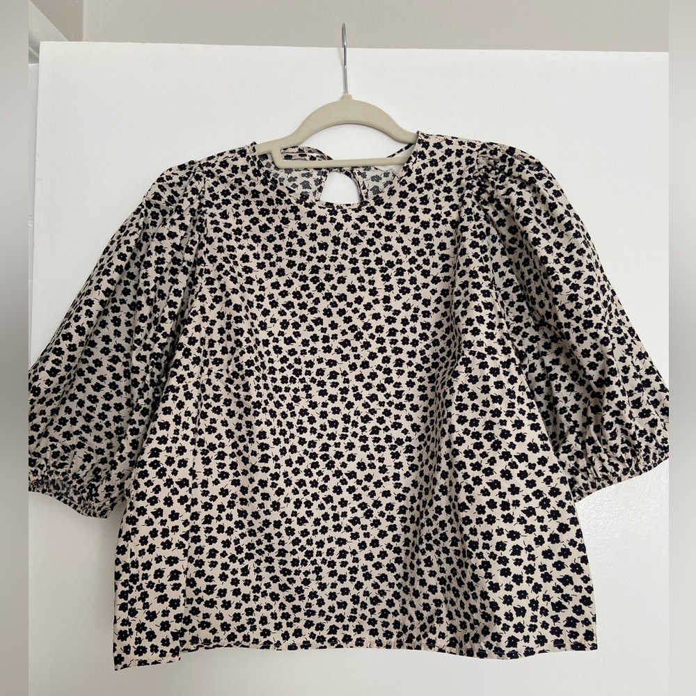 Women’s Black and White Blouse- Medium
